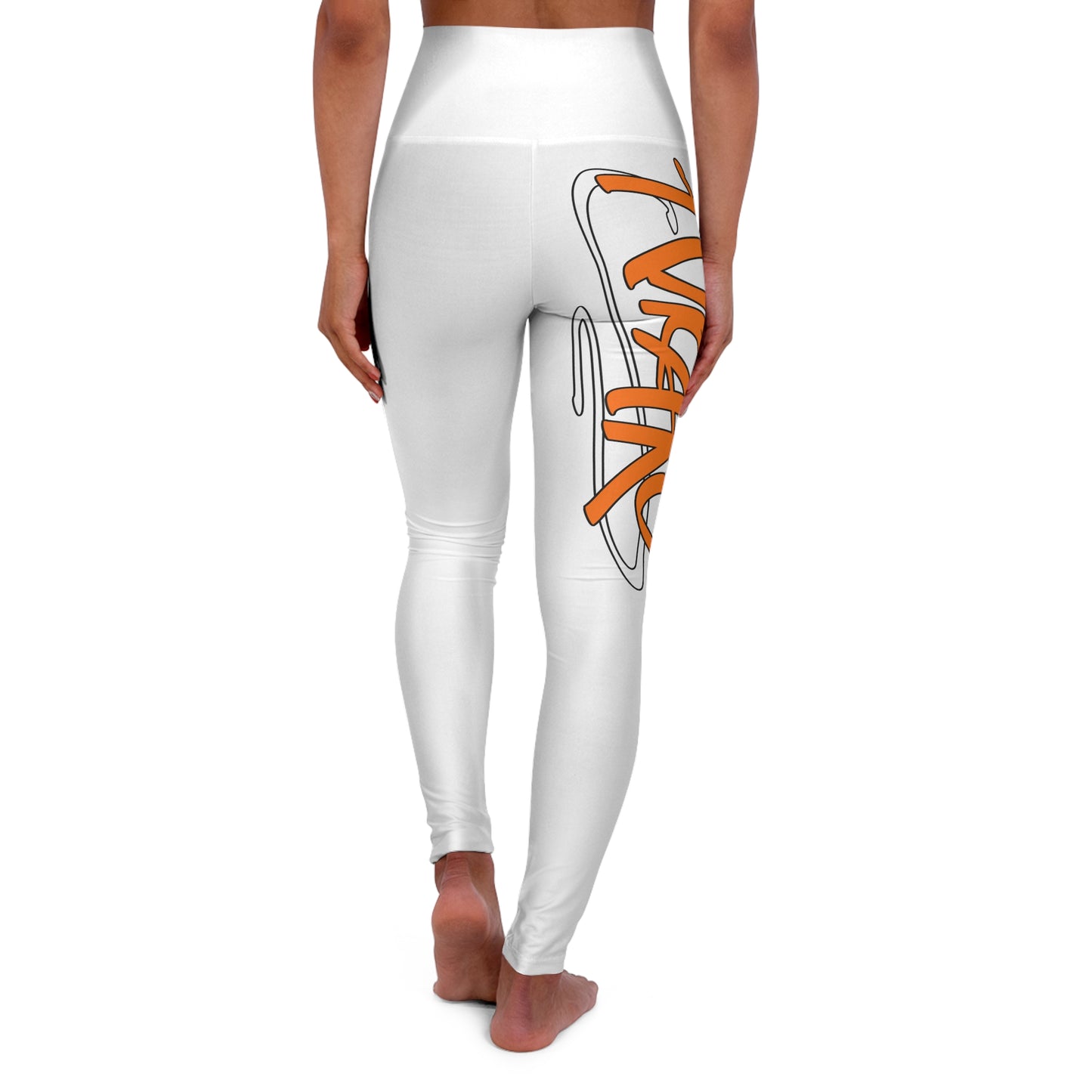 White Graffiti High Waisted Leggings