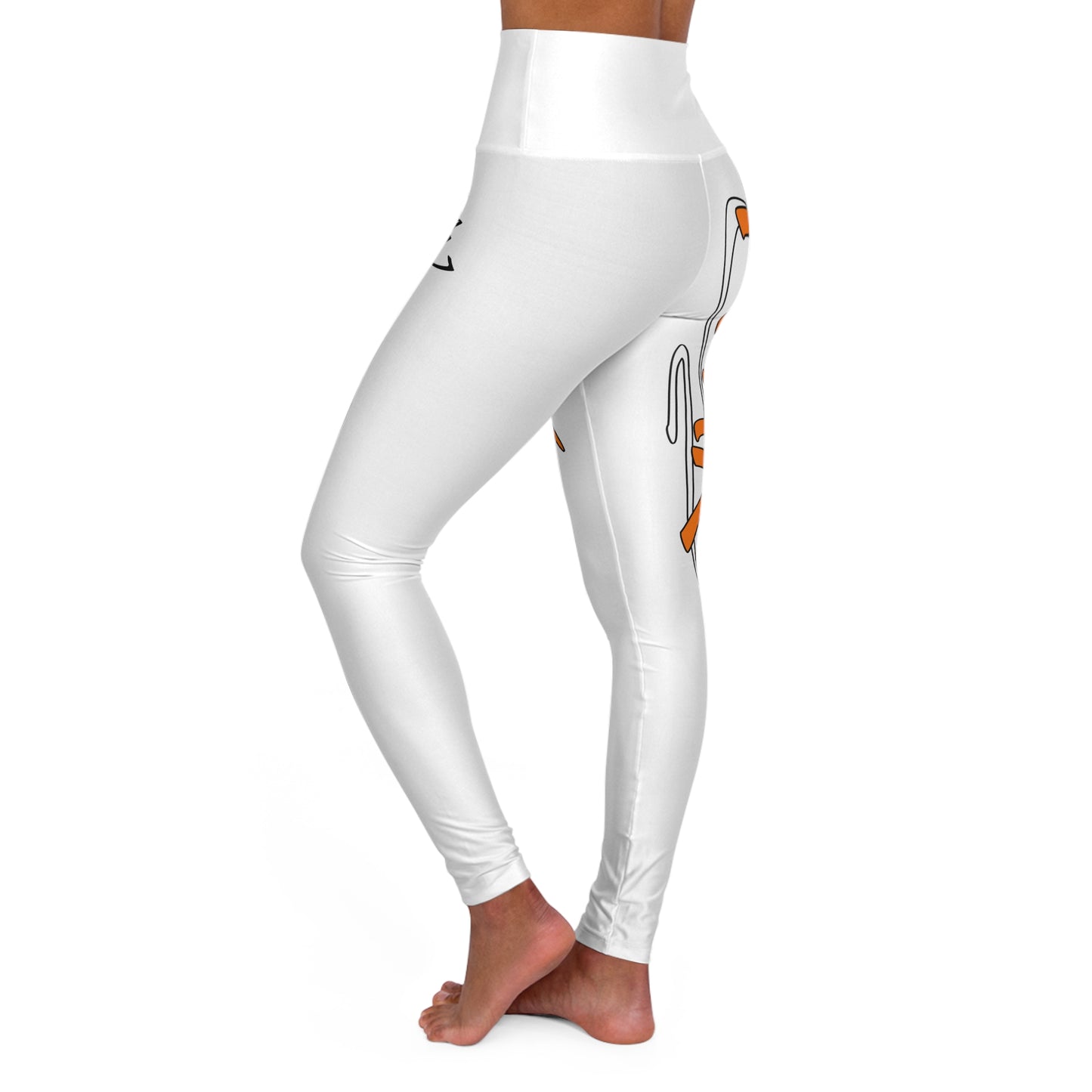 White Graffiti High Waisted Leggings